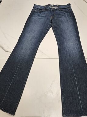7 For All Mankind Dark Blue Flare Jeans Bootcut Women's